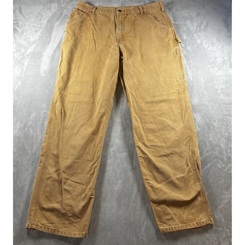 Carhartt Men's Brown B11 BRN Duck Dungaree Fit Work Carpenter Pants 38x32